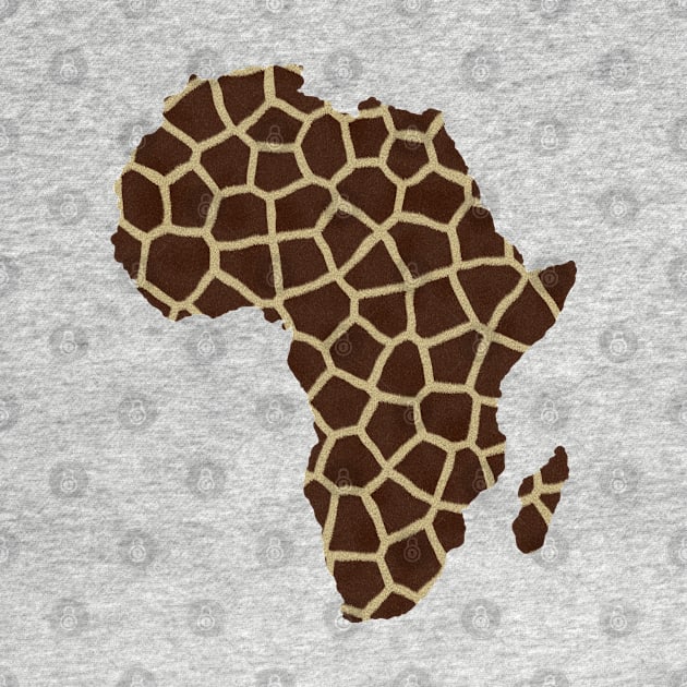 Africa Map Giraffe Pattern Gift by SpaceManSpaceLand